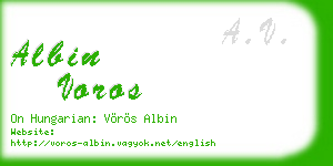 albin voros business card
